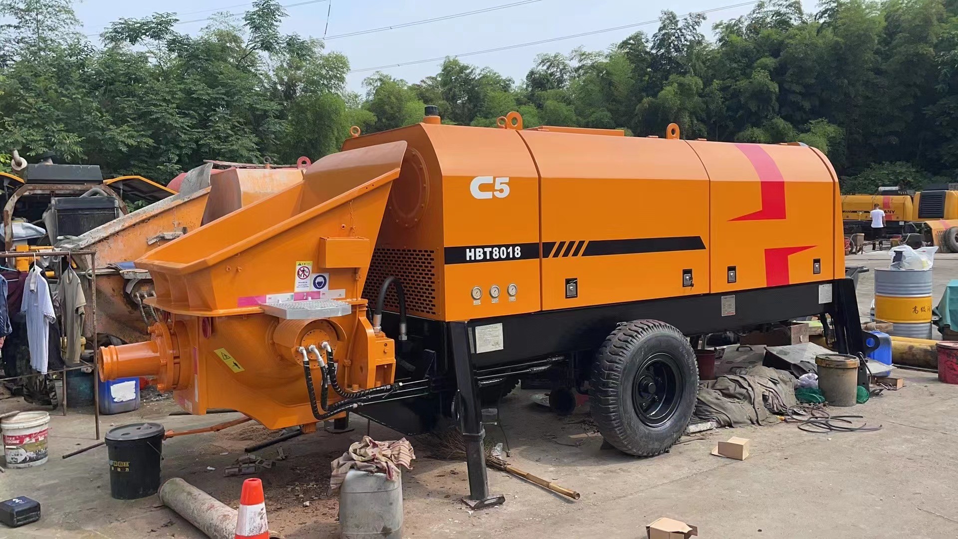 6735×2125×2200mm Refurbished Concrete Trailer Pump 50-90m3/h Max Output