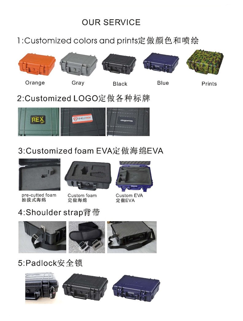 Waterproof Plastic Tool Case Crushproof Dustproof Drop Resistant