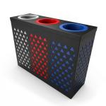 ISO14001 Certificate Supermarket 20gal Metal Recycling Bin