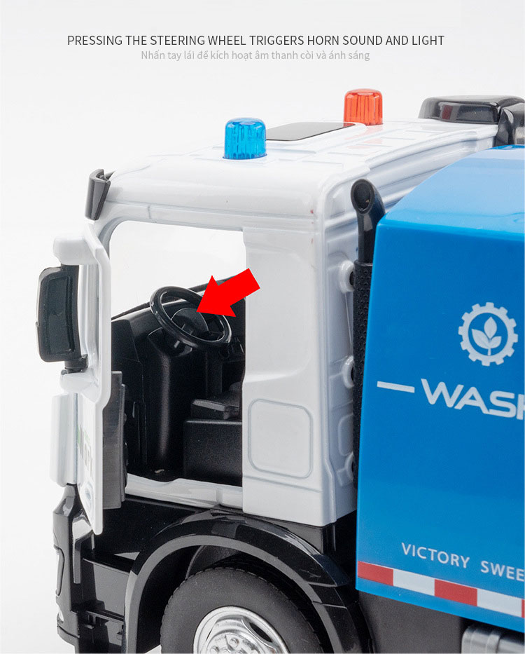 100-240V Voltage Alloy Engineering Sanitation Vehicle Model Pull Back Vehicles Toy