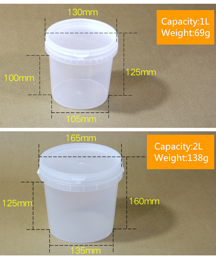 Transparent Custom PP Plastic Milking Bucket Container for Fried Chicken and Popcorn