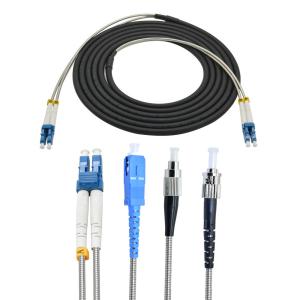 China Outdoor Armored Fiber Optic Cable With FC SC LC ST Connector Assembled 30 to 1000 Meters wholesale