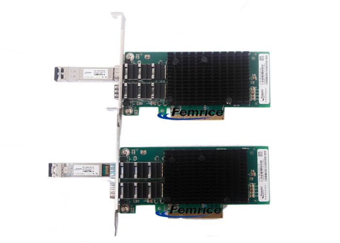 Femrice 10Gbps Dual Port Unidirectional Transmit Gigabit Ethernet Server Adapter PCIe x8 SFP+ Slots Network Controller