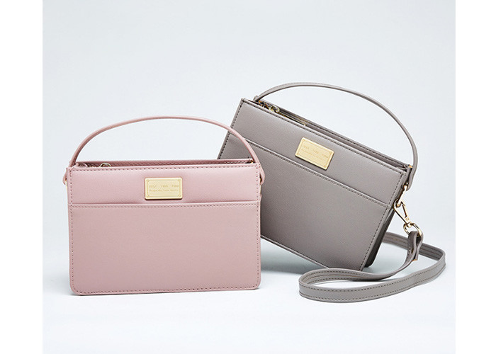 Khaki Small Crossbody Bag Fashion Design , Pu Leather Ladies Shoulder Bags