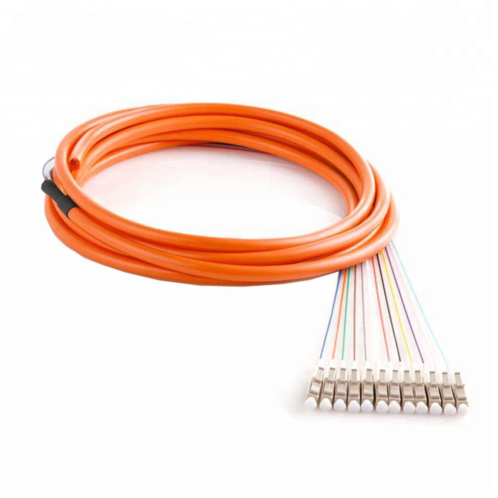 OM1 OM2 Multimode Fiber Pigtail Color Coded Bunch Ribbon Fan Out Customized Length