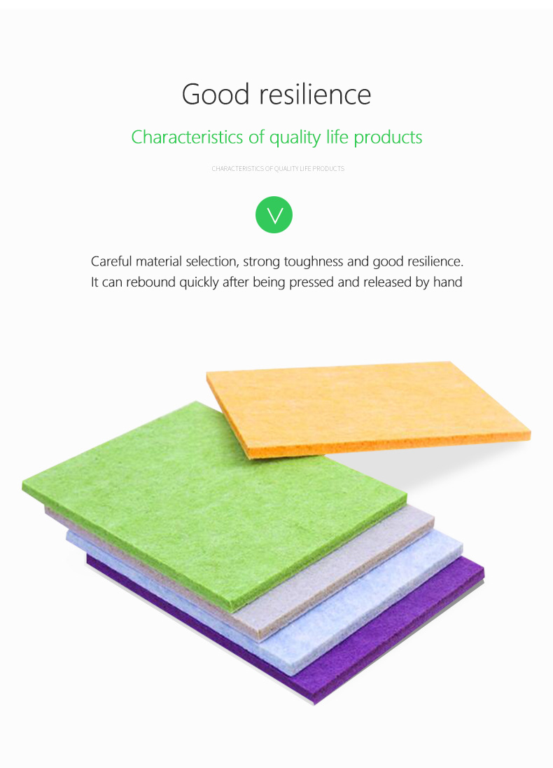 Polyester 0.8-1.2 Thickness Acoustic Wall Panel With Adhesive Backing