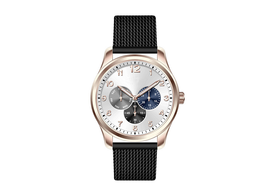 10ATM Sapphire Crystal Quartz Chronograph Watch Stainless Steel Mesh Band
