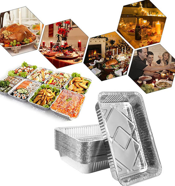 Large Foil Roasting Pans Cook Outdoor Party Rectangular Aluminum Foil Container