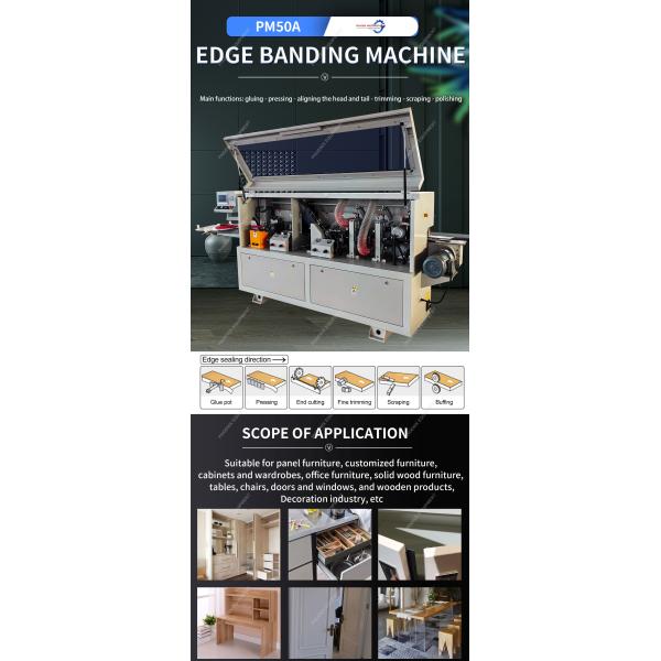 Edge Bander for Furniture Manufacturing 0.4-3mm Edge Thickness Automatic Operation