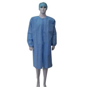 China Protective Polyester Long Sleeve Disposable Non Woven Isolation Gown Ppe wholesale