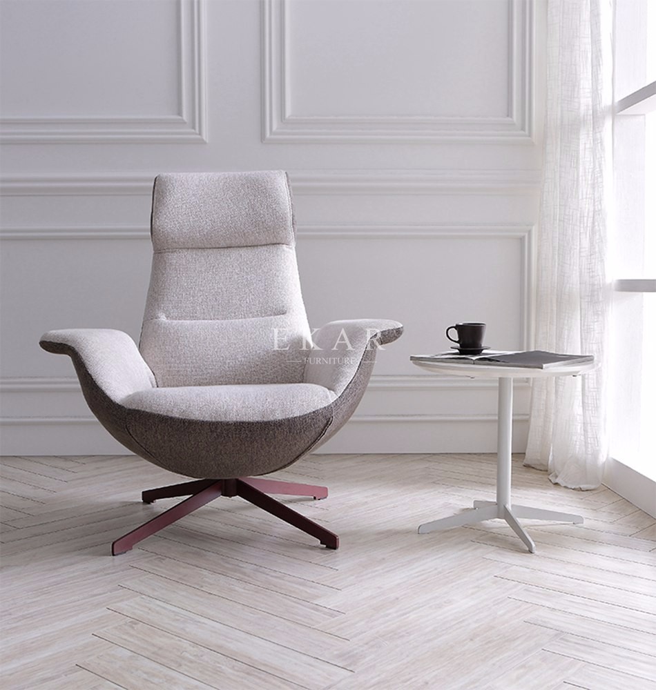 Modern Deluxe Different Design Metal Frame Luxury Leisure Fabric Leather Lounge Arm Chair