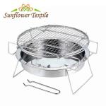 30x20cm Stainless Steel Barbecue Charcoal Grill Round Mini Folding