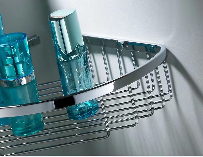 Brushed Bathroom Corner Shelf Stainless Steel SUS304 Single Layer