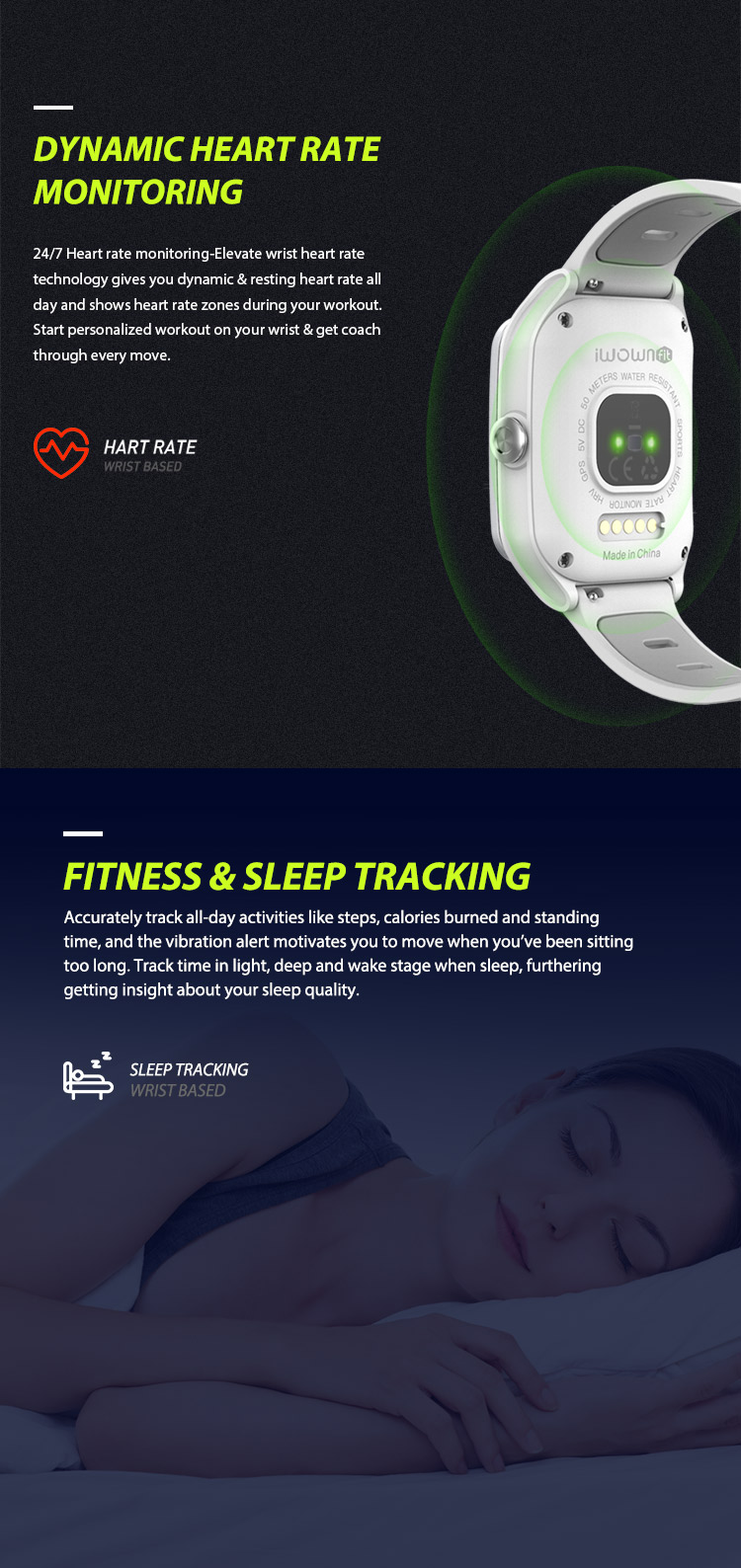 IP68 HRV Bluetooth Heart Rate Bracelet