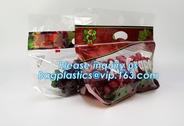 frosted reclosable zipper plastic bags with slider Zip lockkk, round bottom slider grape bag/table grape bag used in graper