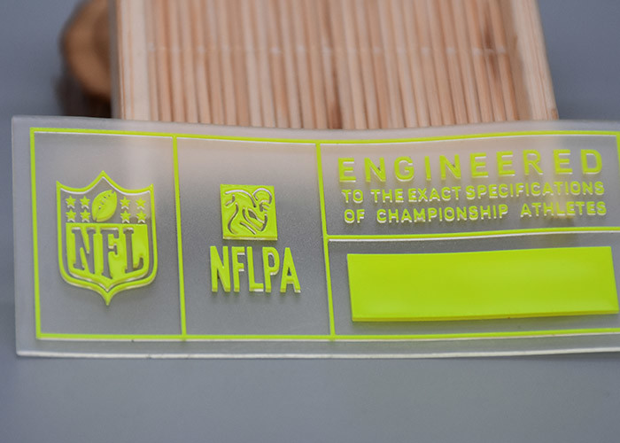 Customized Transparent TPU Printing Shiny Silicone Logo For Clothing