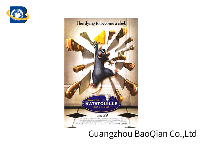 PET / PVC / PP 3D Lenticular Poster Printing , Cartoon Lenticular Movie Poster Advertisement
