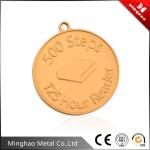 Factory direct handbag metal woodpecker logo tag,50.63mm gold color tag