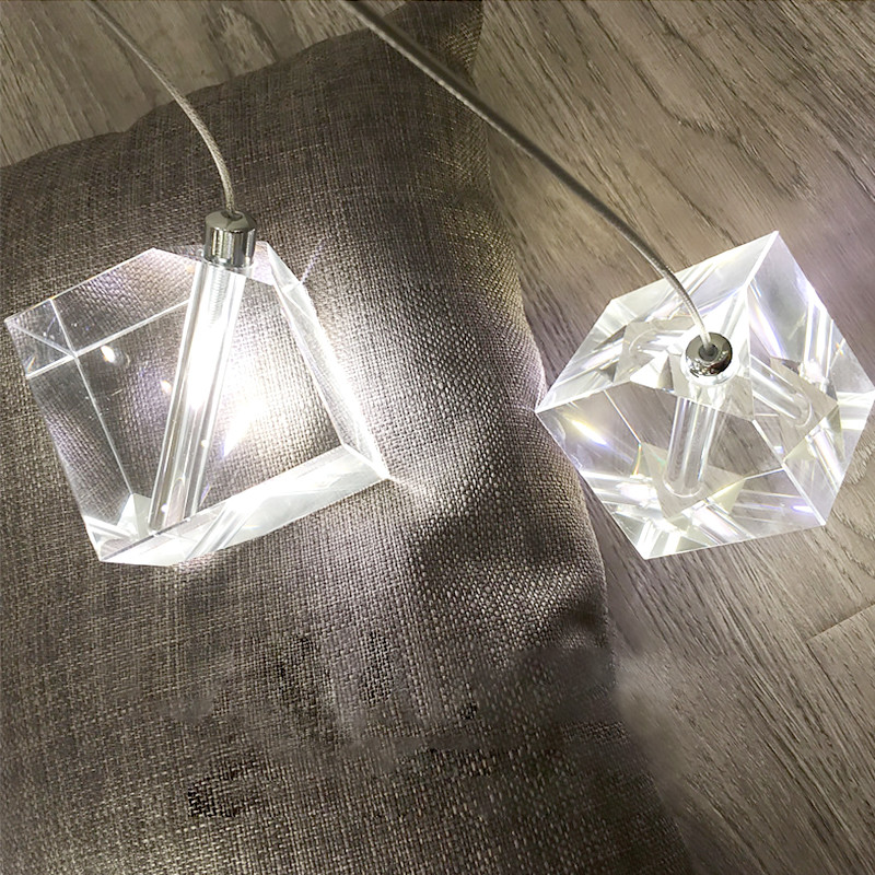 Stair long ceiling chandelier modern and simple LED cube crystal chandelier(WH-NC-111)