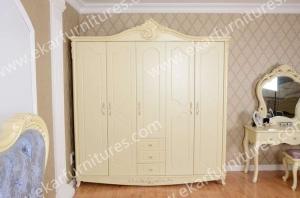 China Bad room furniture design, antique solid wood armoire wardrobe 606 wholesale