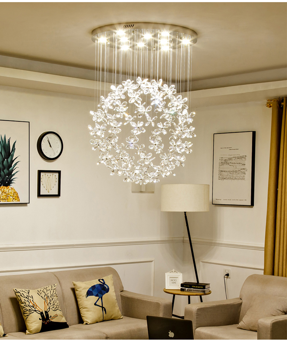 Modern Luxury Crystal Led Ceiling Chandelier For Living Room Large Butterfly Light hanging lamp（WH-NC-51）