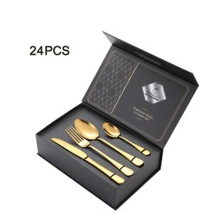 China OEM Stainless Steel Cutlery Set 24 Piece Colorful Flatware Set wholesale