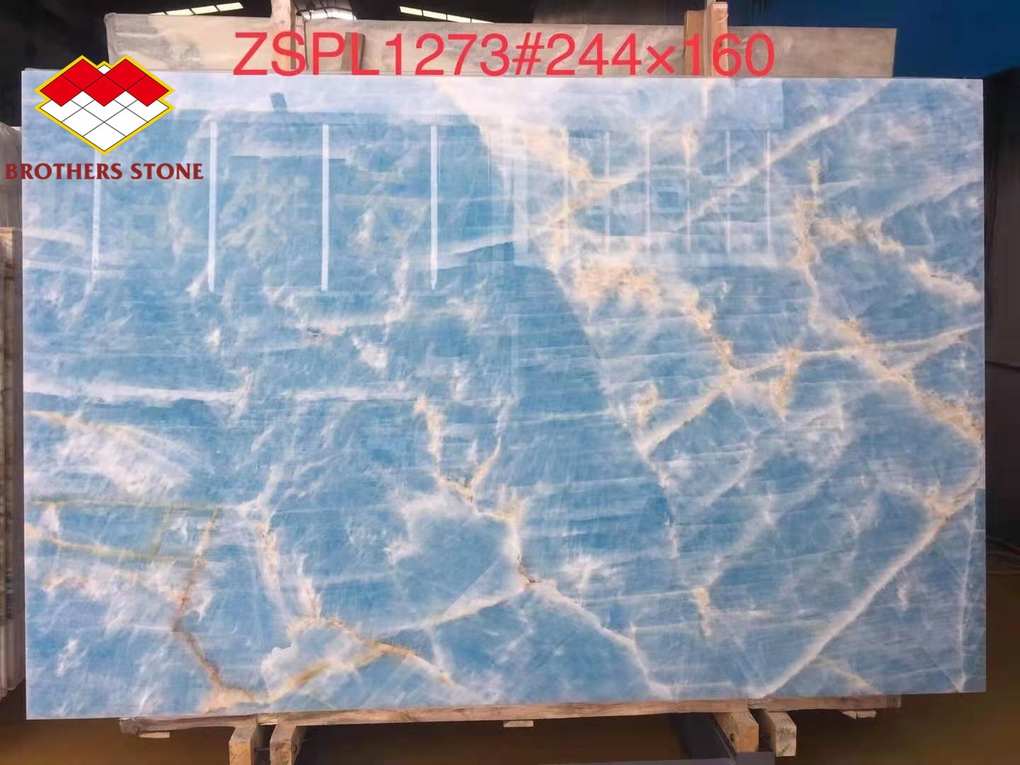Modern Floor Revolution Translucent Blue Jade Onyx Stone Tiles for Wall and Floor