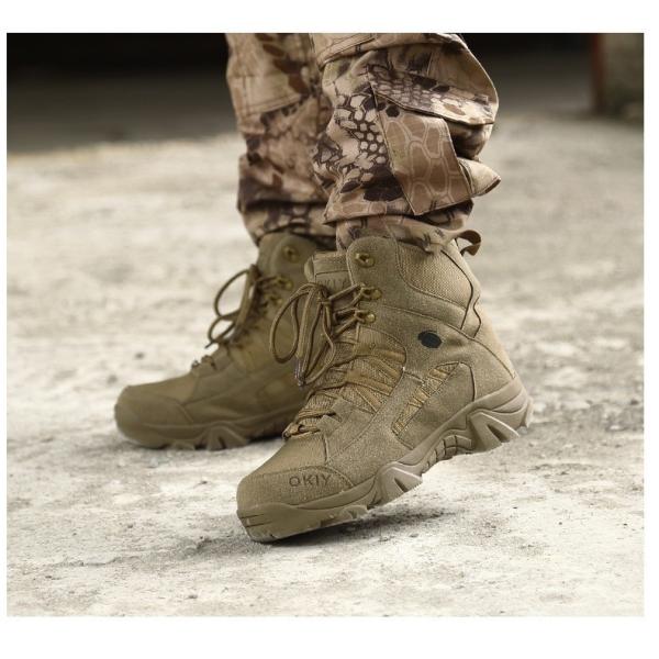 Wholesale High-top Mountaineering Boots Men's Brown Tactical Boots Non-slip Waterproof Training Boots