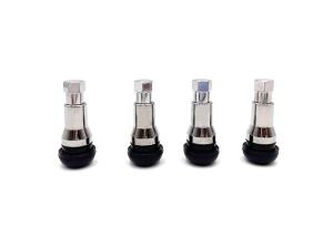 China Chrome Sleeve Tubeless Snap In Valve Stem , Aluminum Valve Stems TR413AC wholesale