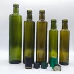 Green Olive Oil Bottle Square and Round Glass With Lid 500 ml 750ml 1000ml