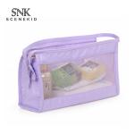 Eco-Friendly Promotional Zipper Transparent Polyester Mesh Cosmetic Bag