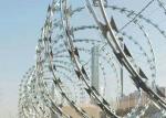 Galvanized High Security Fencing Barbed Tape Concertina In Military Prison