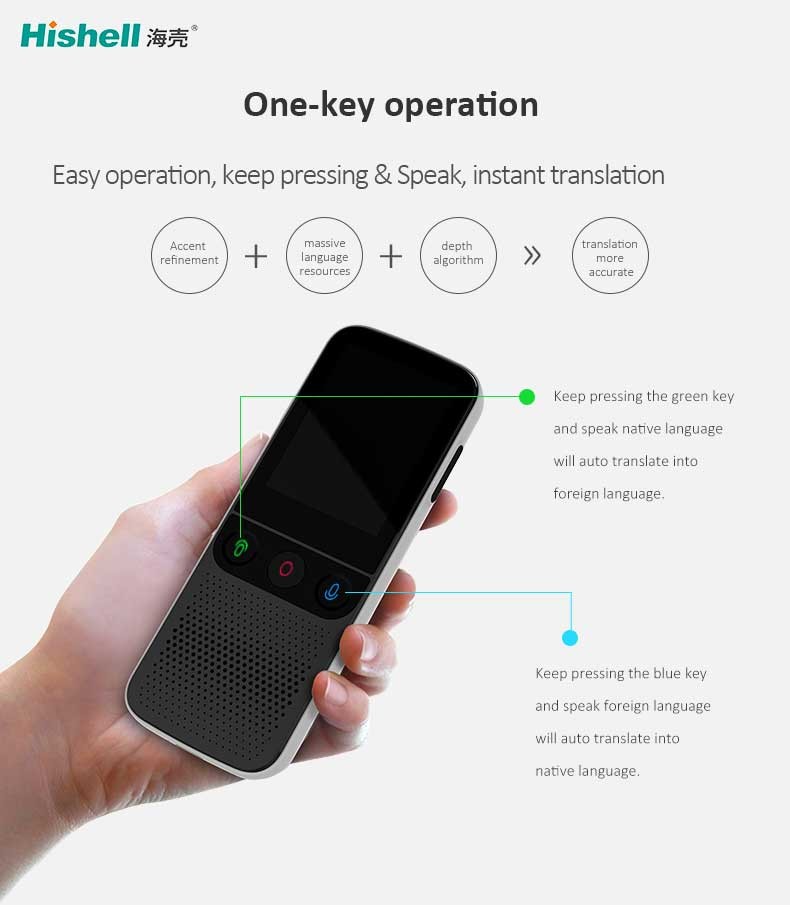 Lightweight Smart Voice Language Translators Cordless 1500mAh