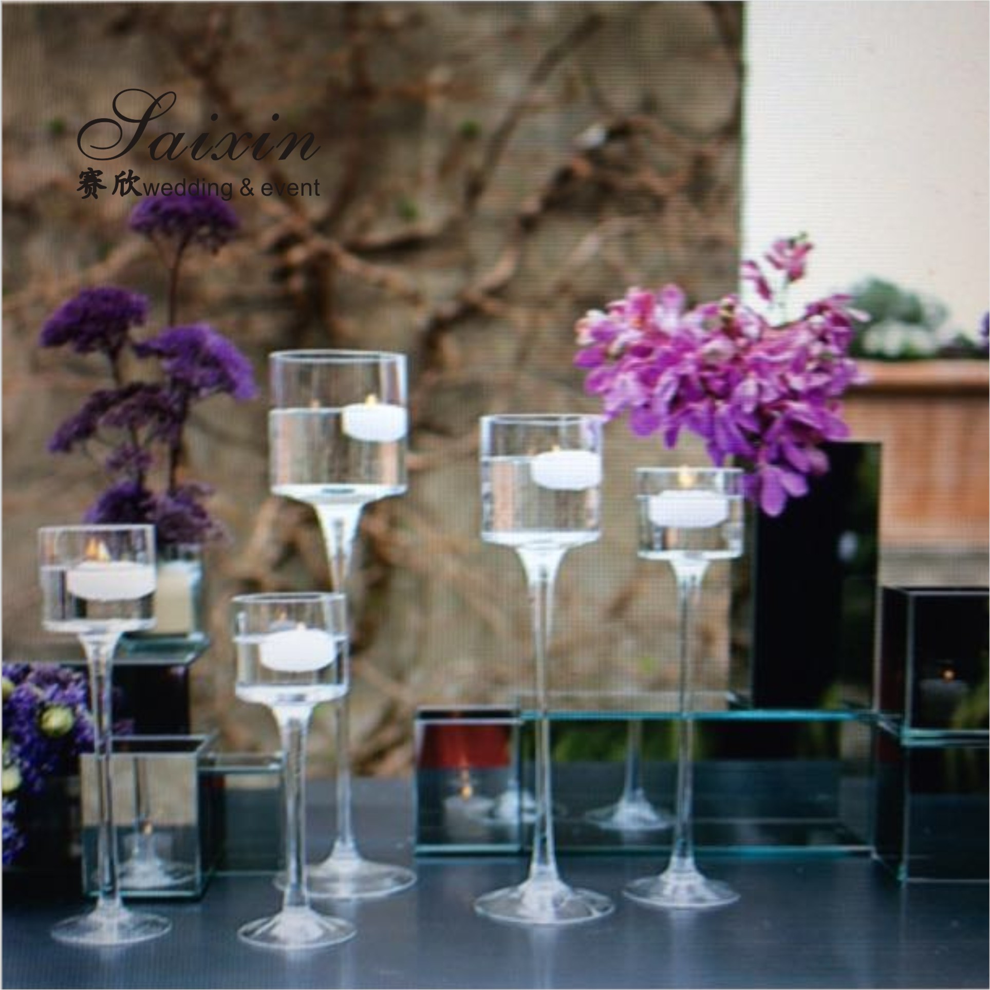 SX-C014 Wholesale Cheap Event Decor Tealight Glass Cup Real Wax Candle