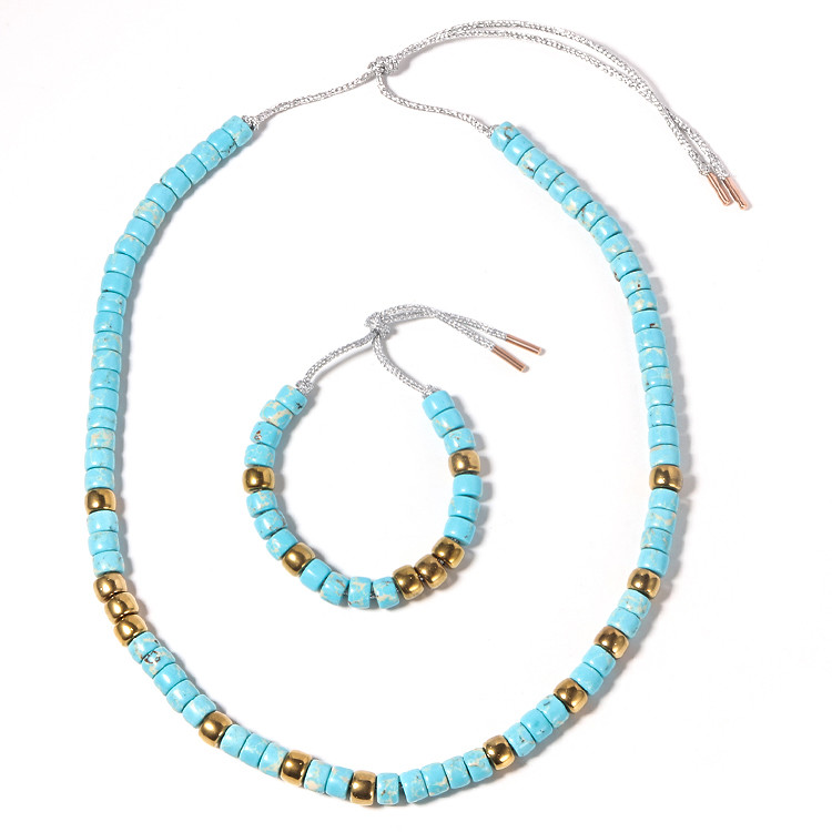 14k Real Gold Plated Forte Beads Bracelet , 16.5g Knitting Bracelets With Beads