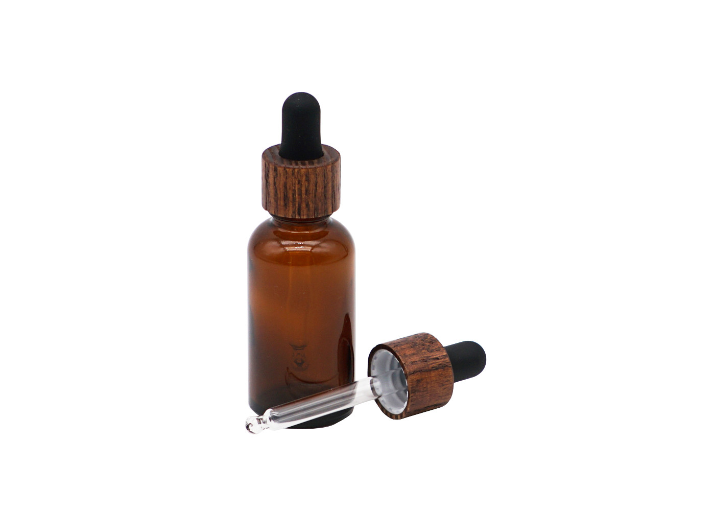 15Ml Pretty Bamboo Dropper Essential Oil Bottle , Empty Glass Oil Bottles