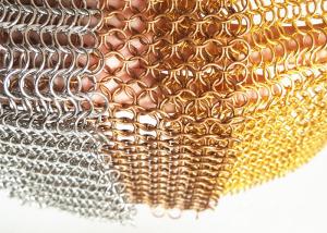 China Stainless Steel metal Ring mesh For Facades, Copper Metal Chainmail Ring Curtain wholesale