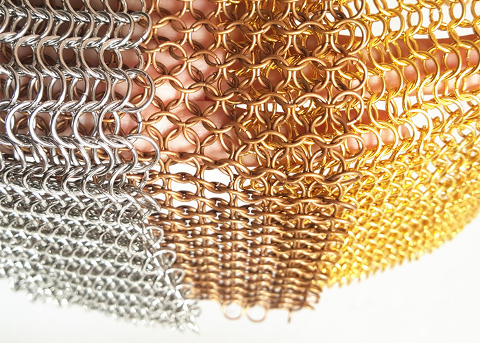 Chain Braided Metal Ring Mesh Curtain With 10MM Aperture For Interior Drapery