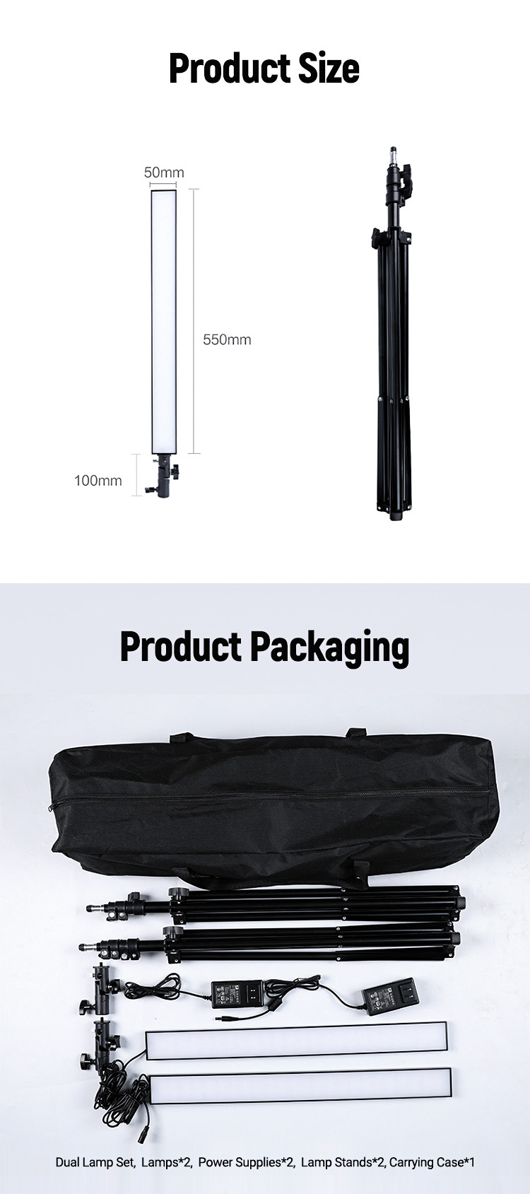 120W Bi Color Dimmable LED Video Wand Handheld Light With Tripod Stand Kit For Studio