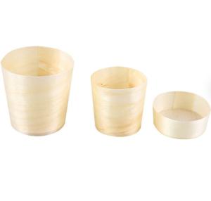 China 3CM Wooden Disposable Dessert Cups Outdoor Biodegradable Coffee Mug wholesale