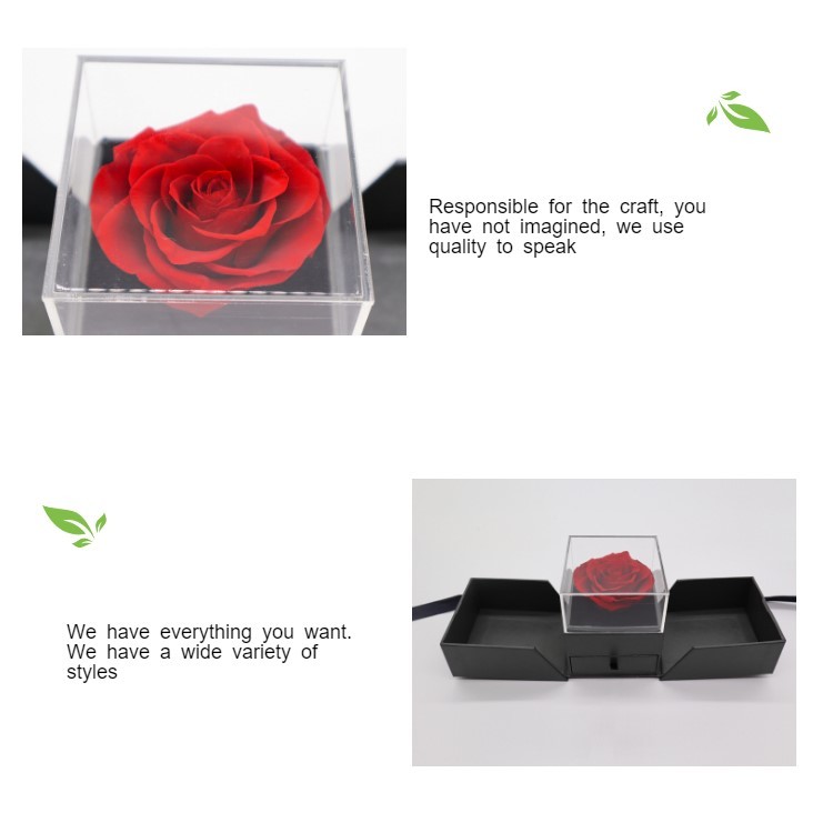 Preserved Flowers In Box Single red rose eternal flower with gift box Valentine's Day gift