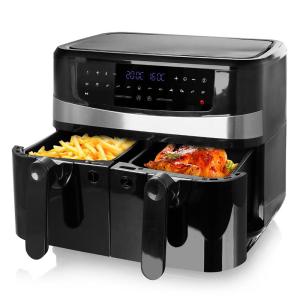 China Double Basket Oil Free Smart Dual Air Fryer 9L Digital 2400W wholesale