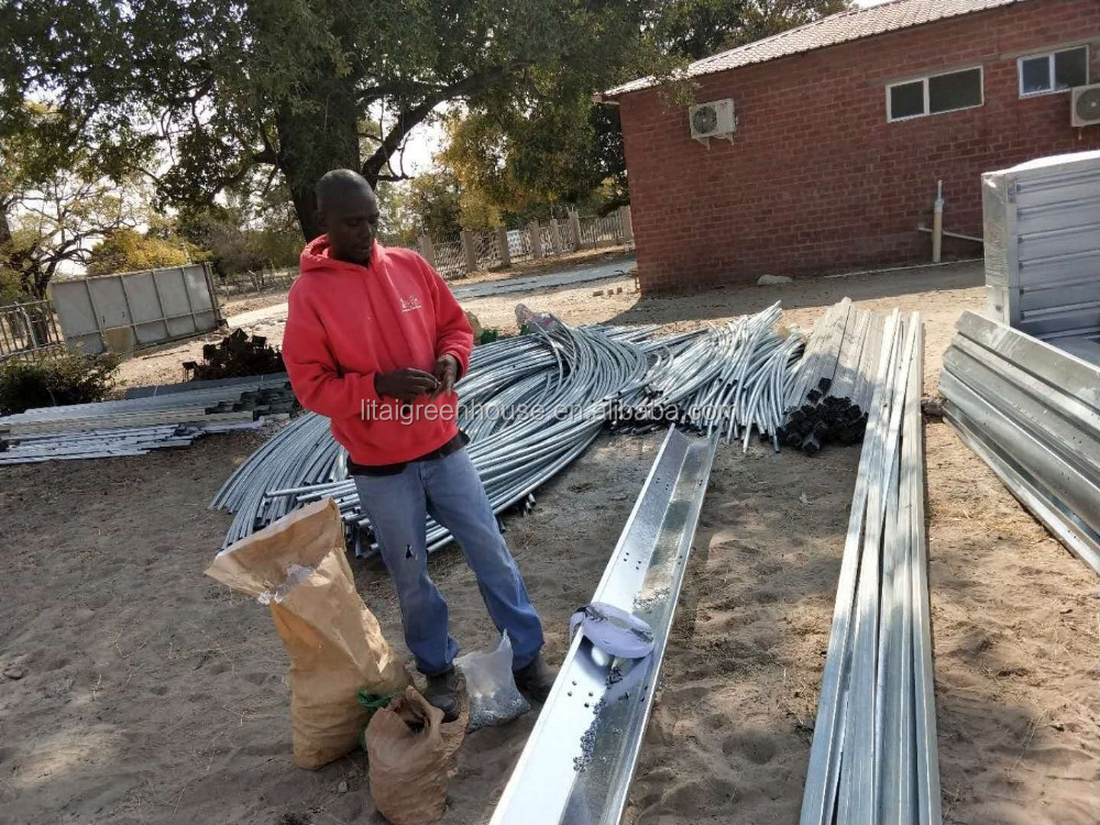 Namibia Africa Gutter Connected Greenhouse with Optimal Ventilation and Single Layer