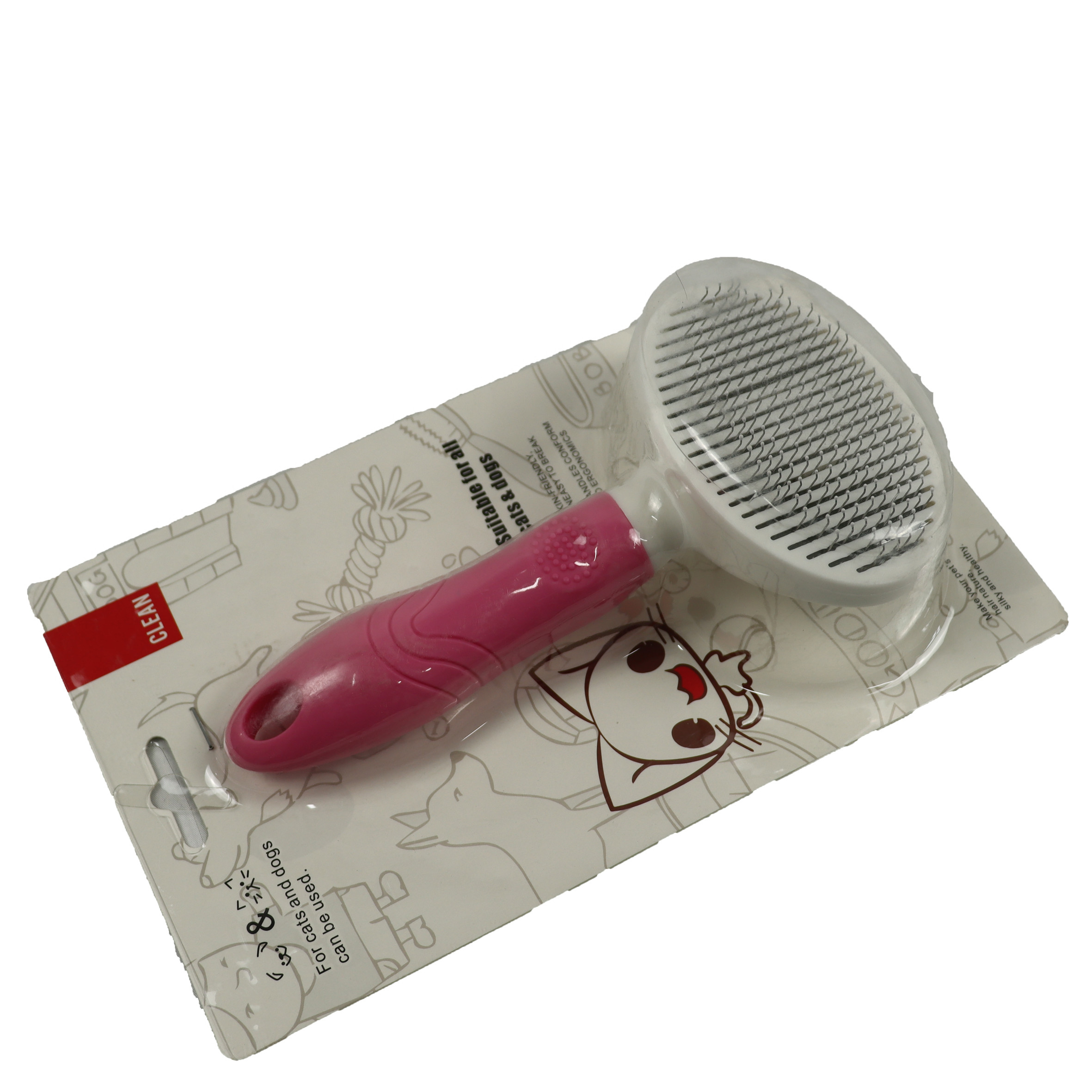 Fine Needle Antibacterial Pet Comb Brush Self Cleaning Slicker Brush For Cats Dogs Hair 171g