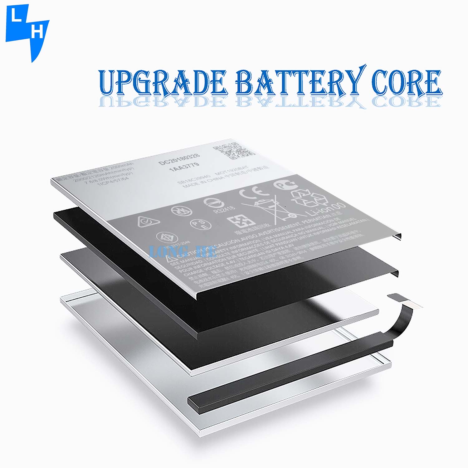 RECHARGABLE and AAA 2000mAh Battery JE30 for Motorola Moto E5 Play Go Edition