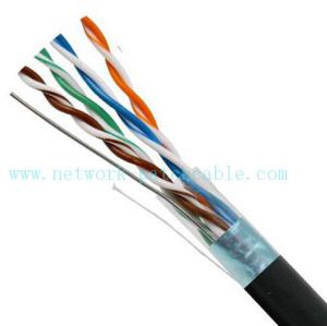 China Black 4P Exterior Grade UTP Outdoor Cat5e Cable 100MHz Fire Resistant wholesale