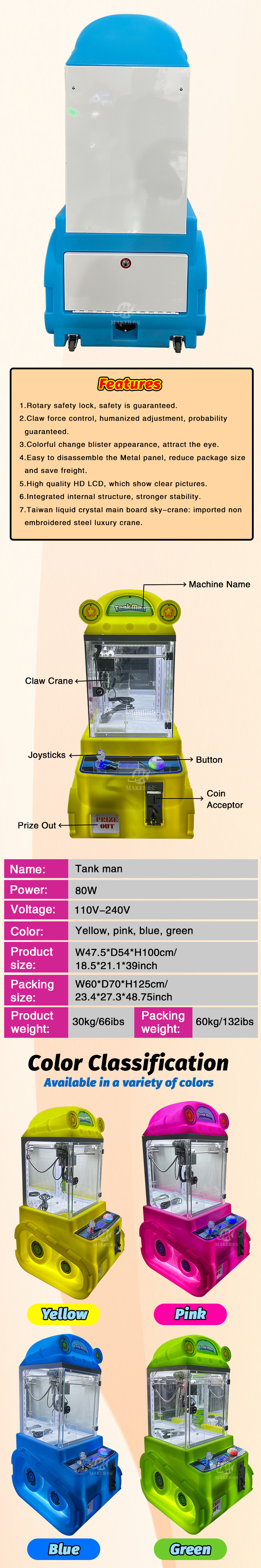 Manufacture Wholesale 3-5inch Mini Toy Claw Machines For Kids Mini Plush Toy Claw Machine Kit Toy Crane No reviews yet 4