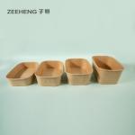 ZEEHENG Kraft Rectangular Deli Bowls with Lids 750ml