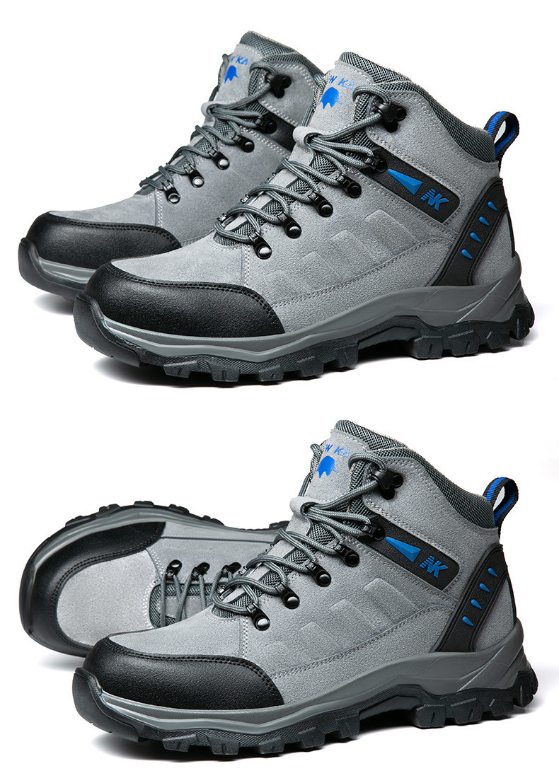 Men'S Welding Safety Shoes Comfortable Suede Work Boots 3mm Kevlar Safety Shoes Rubber Work Shoes