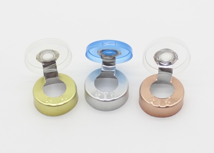 Medicinal Aluminum Plastic Caps , Cosmetic Glass Vial Cap With Multiple Color